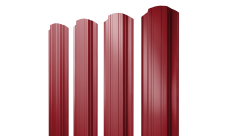 Штакетник Прямоугольный фигурный Grand Line 0,45 PE RAL 3003 рубиново-красный