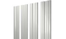 Штакетник Твин с прямым резом Grand Line 0,45 PE слим RAL 9003 сигнальный белый