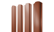 Штакетник Прямоугольный фигурный Grand Line 0,45 PE RAL 8004 терракота