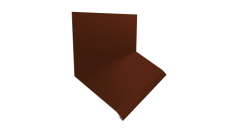 Планка примыкание верхнее к стене фальц 150х130х20 Grand Line 0,5 Satin с пленкой RAL 3009 оксидно-красный (2м)