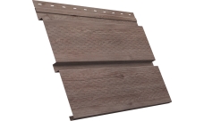 Софит металлический Квадро Брус v01 Grand Line с перфорацией 0,45 Print Elite с пленкой White Wood TwinColor