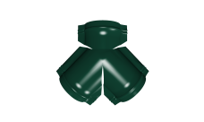 Тройник Y малого конька полукруглого 0,5 Satin с пленкой RAL 6005 зеленый мох