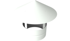 Дымник на трубу круглый d150 0,5 Satin с пленкой RAL 9003 сигнальный белый