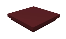 Колпак на столб плоский 390х390мм 0,4 PE с пленкой RAL 3005 красное вино