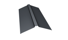 Планка конька прямоугольного 150х30х150 0,5 PurLite Matt RAL 7024 мокрый асфальт (2м)