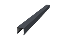 Планка вертикальная лицевая для забора жалюзи Palermo 0,5 PurLite Matt RAL 7024 мокрый асфальт (2м)