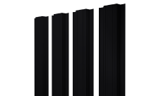 Штакетник Прямоугольный с прямым резом Grand Line 0,5 Satin Matt RAL 9005 черный