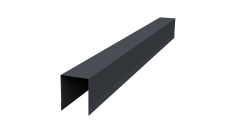 Планка опорная составная внутренняя для забора жалюзи Palermo Grand Line 0,45 Drap-double TX RAL 7024 мокрый асфальт (2м)