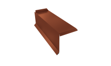 Планка торцевая сегментная 30мм Левая 0,5 Satin с пленкой RAL 8004 терракота