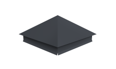 Колпак на столб 390х390мм с отливом 0,45 PE с пленкой RAL 7024 мокрый асфальт