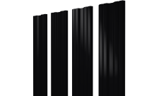 Штакетник Твин с прямым резом Grand Line 0,45 Драп СТ RAL 9005 черный