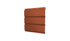 Софит металлический Grand Line центральная перфорация 0,5 Satin Matt с пленкой RAL 8004 терракота