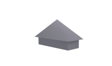 Колпак на полустолб для С20 0,5 Satin с пленкой RAL 7004 сигнальный серый