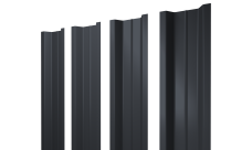 Штакетник П-образный B с прямым резом 0,45 PE lite RAL 7024 мокрый асфальт