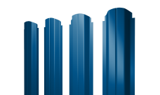 Штакетник П-образный A фигурный Grand Line 0,5 Satin RAL 5005 сигнальный синий