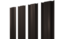 Штакетник М-образный B с прямым резом Grand Line 0,4 PE-Matt-Double RR 32 темно-коричневый