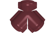 Тройник Y конька полукруглого Grand Line 0,5 Satin с пленкой RAL 3005 красное вино