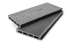 Террасная доска ДПК Grand Line 140мм вельвет и тиснение под дерево Графит 4м (БШТ)