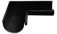 Угол желоба внутренний Grand Line PE 90 гр 125 мм RAL 9005 черный