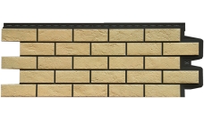 Фасадная панель Grand Line Состаренный кирпич Design Plus ваниль с черным швом